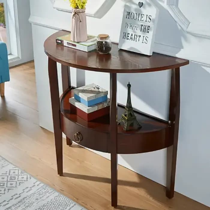 Table console étroite de style campagnard avec tiroir rétro Glamour