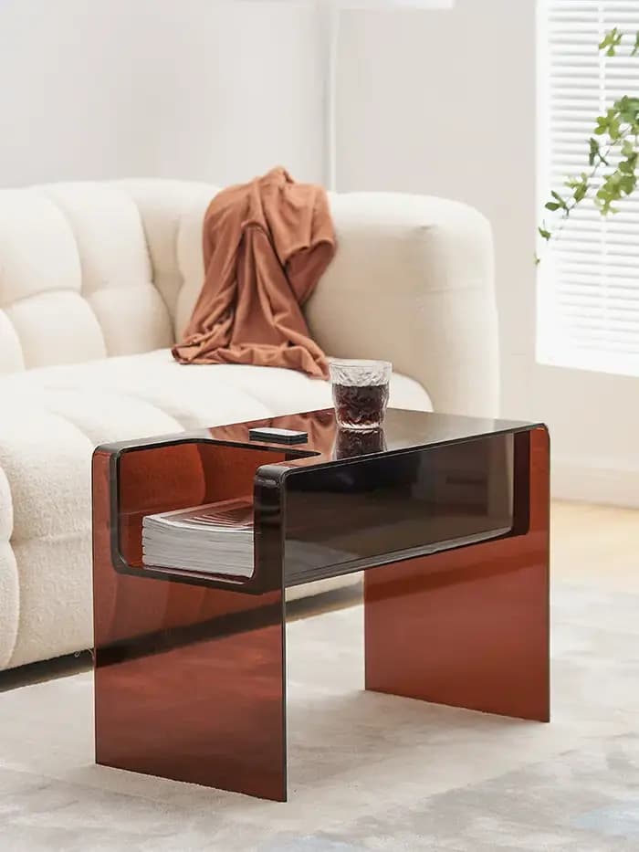 Table basse transparente en acrylique de style nordique
