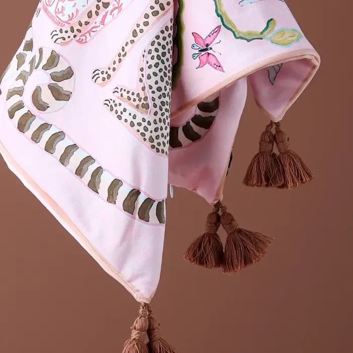 Juste de coussin rétro de luxe avec imprimé léopard