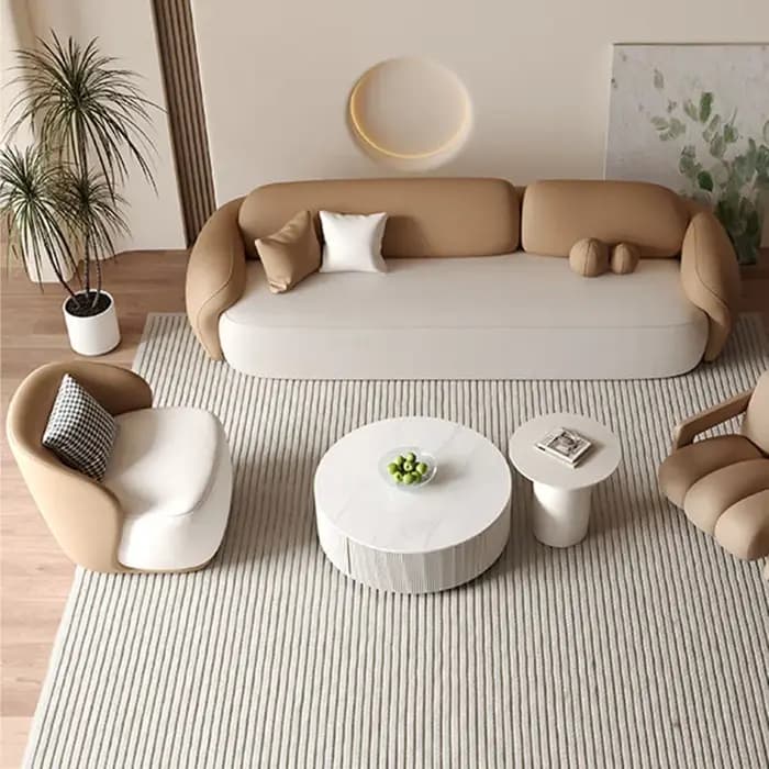 Canapés de salon minimalistes en cuir