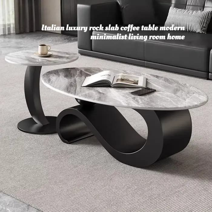 Table basse en dalle de roche de luxe européenne