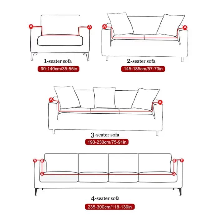 S-EMIGA-Juste de Protection Extensible pour Canapé et Fauteuil 1/2/3/4 Places