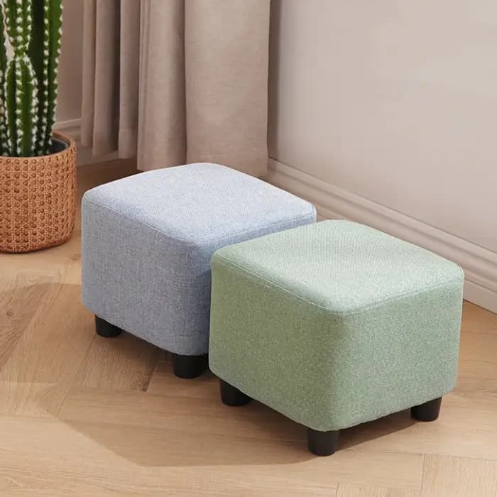 Tabouret carré en bois enrichi solide