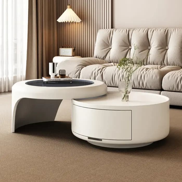 Tables Basses Rondes Blanches, Rangement, Décoration De Luxe, Simplicité, Unique, Glam, Meubles De M