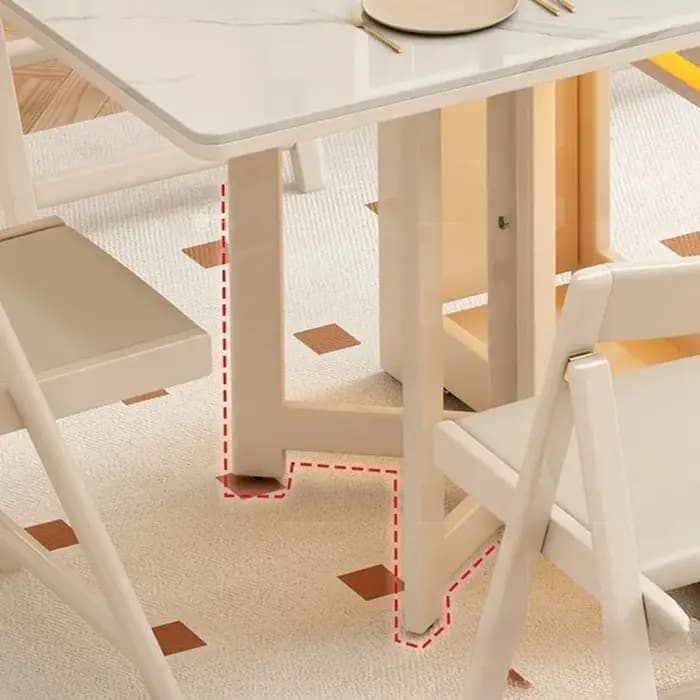 Table à manger japonaise extensible blanc moderne 4 chaises