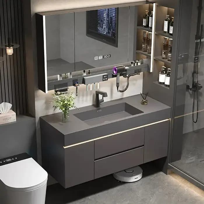 Étagères de rangement, armoire de salle de bain