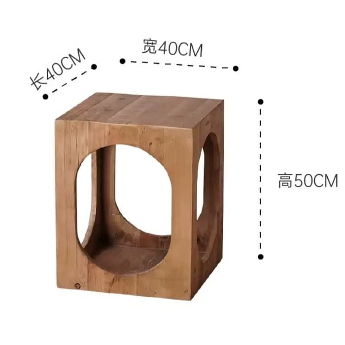 Table d'appoint basse d'angle en bois