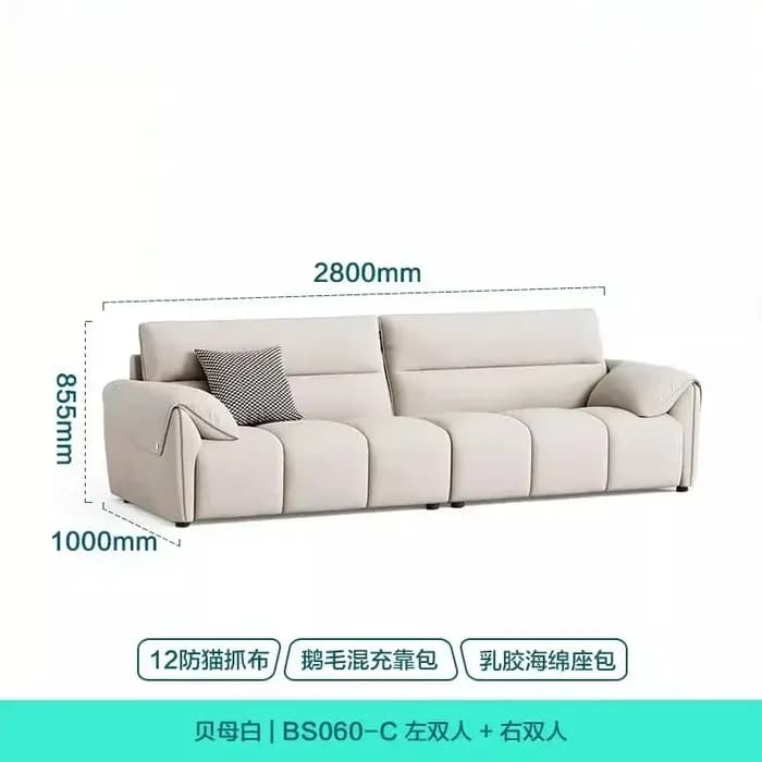 Canapé d'angle moderne de luxe en tissu anti-griffures pour chat, couleur crème, pour salon et mobil