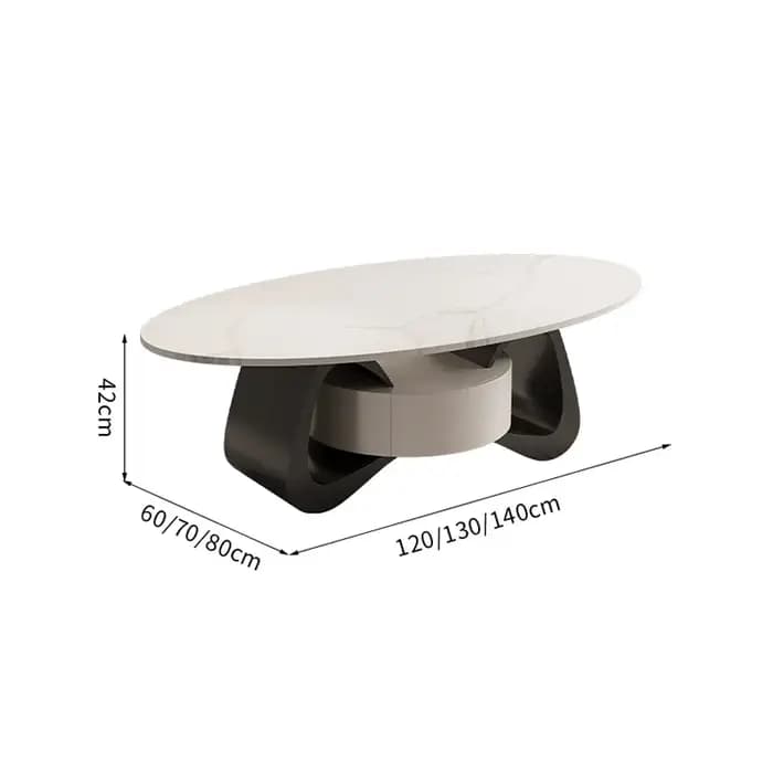 Table basse ovale de luxe