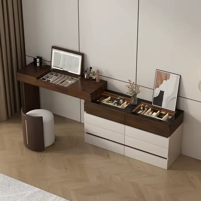 Coiffeuse avec miroir, bureau de maquillage