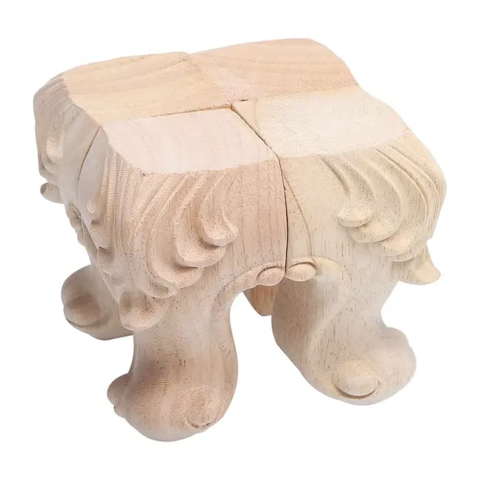 4 pièces pieds de meubles en bois massif sculpté Rose pieds de Table de canapé de Style européen pie