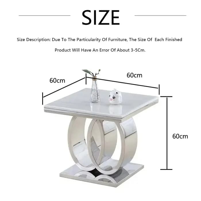 Table basse en marbre, meuble en acier inoxydable