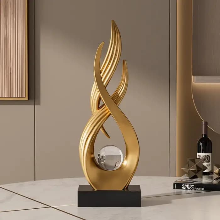 Vent et Eau en Mouvement - Meuble TV et Cave à Vin de Luxe Haut de Gamme pour Salon, Décoration 2026 Nouveaux Objets d'Artisanat Artistique