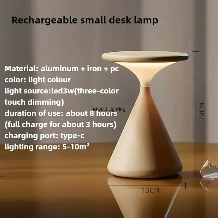 Lampe de table rechargeable design pour chambre à coucher, salon, canapé, bureau, chevet – Lumière LED moderne, luxueuse et haut de gamme