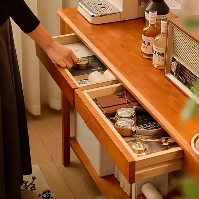 Tables consoles minimalistes françaises avec tiroirs de rangement