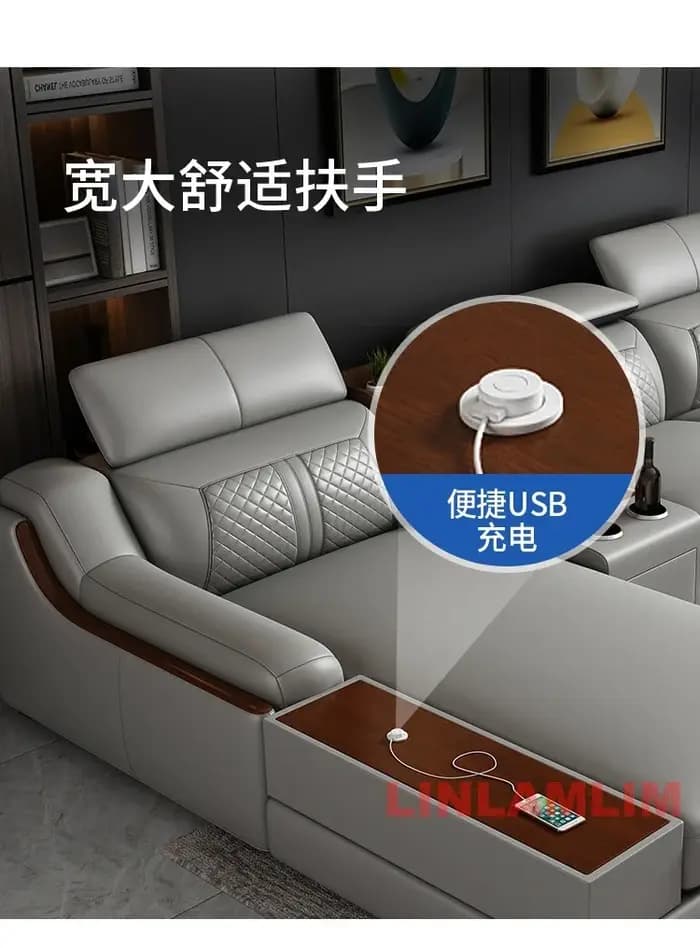 Ensemble de canapés sectionnels modernes en forme de U avec chaise longue