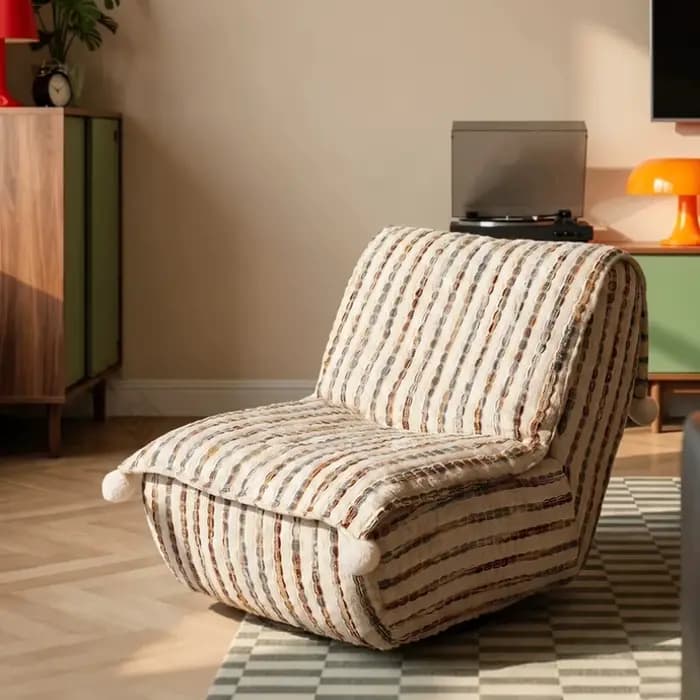 Fauteuils inclinables pivotants pour salon, canapé d'appoint, fauteuils confortables de style nordique, fauteuils de relaxation pour adultes, meubles de style mid-century.