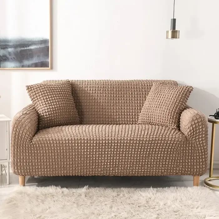Housse de canapé premium en seersucker