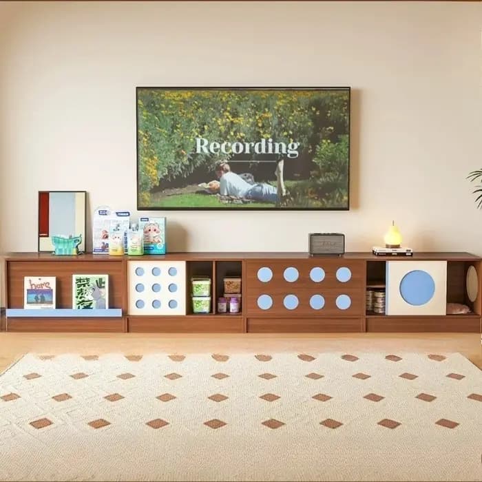 Meuble TV vintage de rangement sur pied pour salon