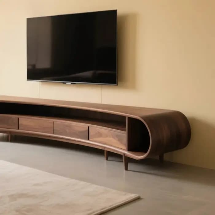 Meuble TV vintage marron unique, meuble TV moderne en chêne massif de luxe, meuble TV classique en b