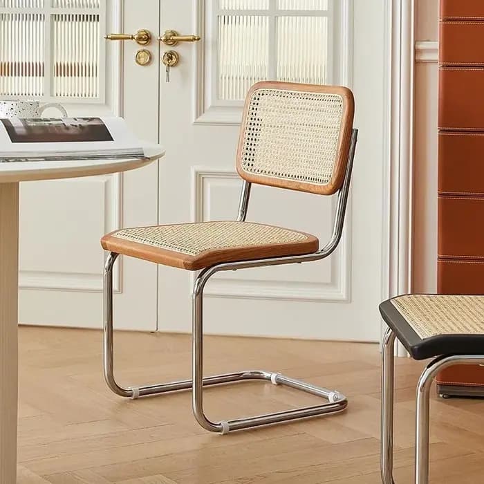 Chaise de salle à manger nordique en rotin