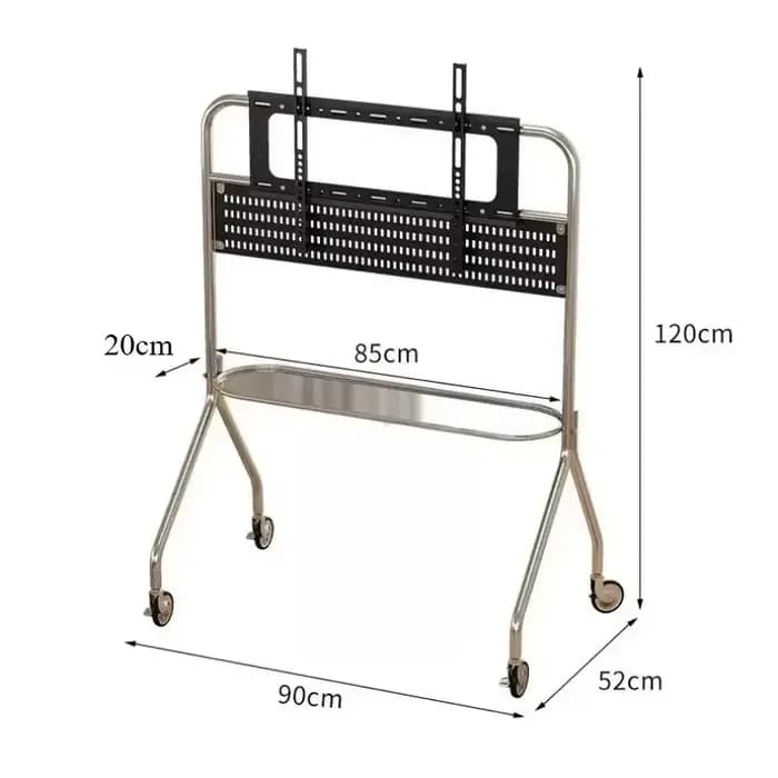 Meuble TV multifonctionnel en acier inoxydable, adapté à 32 à 75 pouces, avec rangement, salon, sall