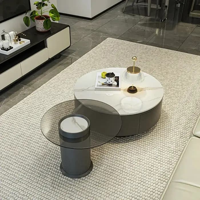 Table basse Unique De luxe nordique salon esthétique Tables basses rondes minimaliste mignon Mesa De Centro meubles De maison