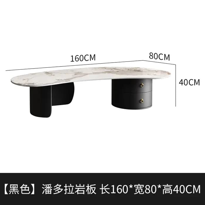 Accessoires De Table Basse modernes irrégulières, petites Tables basses d'extérieur noires, tiroirs