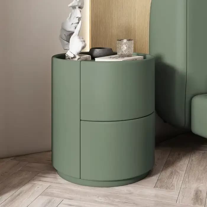 Table De nuit blanche tendance, circulaire, mignonne, bon marché, luxe, esthétique italienne, meuble