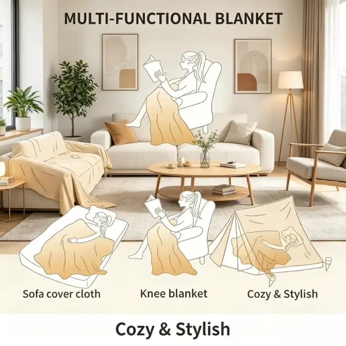 Housse de canapé en flanelle Boho noir et blanc 180×230cm