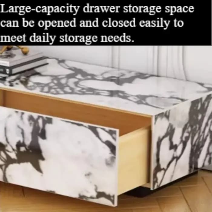 Meuble TV de Luxe Unique avec Rangement et Ornement