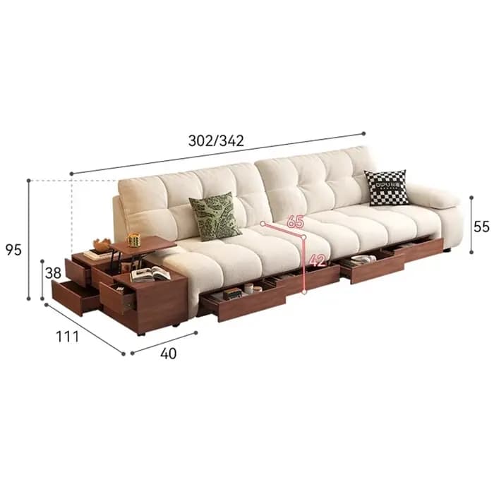 Canapés de luxe nordique rangement appartement chambres confortables