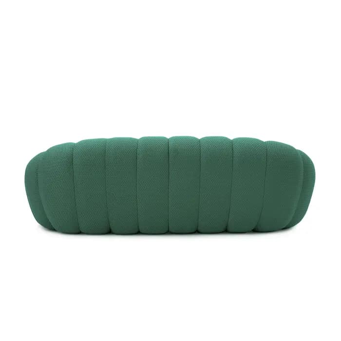 Canapé incurvé confortable de 98.43 pouces, tissu en maille en forme de nid d'abeille 3D, pouf pour