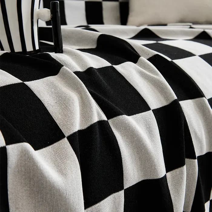 Housse de canapé moderne à motif damier, décoration d'intérieur, serviette de canapé lavable, style nordique, housse universelle pour toutes les saisons, protection du canapé