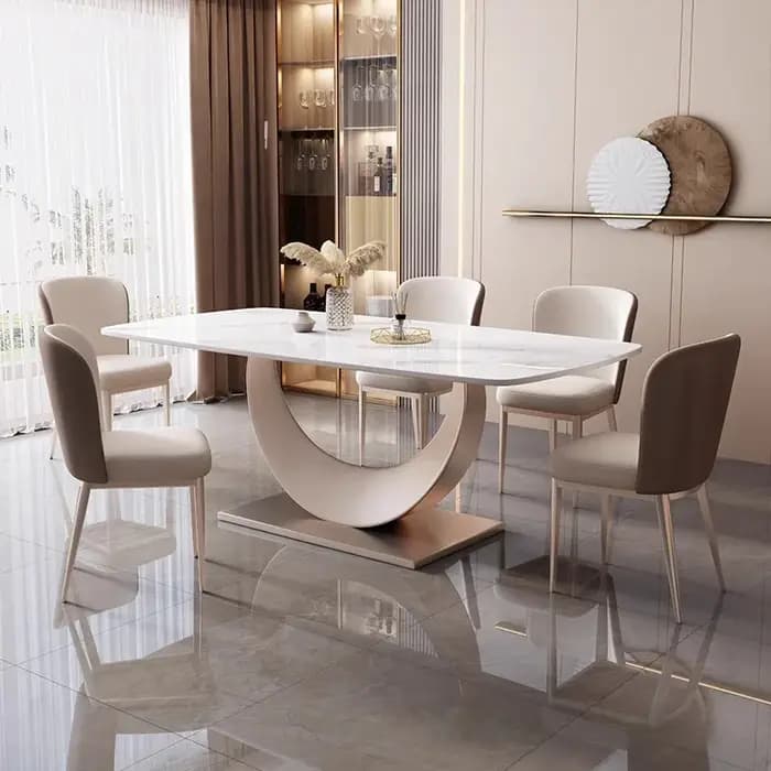 Chaises rectangulaires modernes en marbre pour salle à manger, table de cuisine, salle de réception,