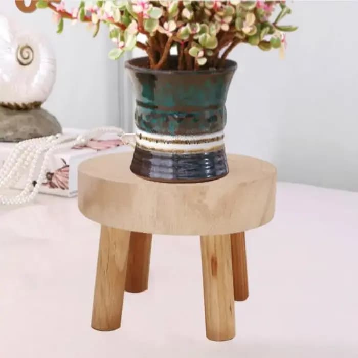 Support de plante en bois, support de base de pot de fleur, affichage de fleur de jardin de tabouret