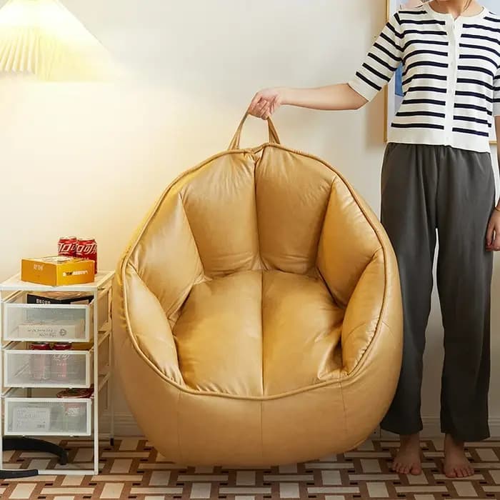 Canapé paresseux avec pédales pour chambre à coucher, siège au sol, canapé pouf en similicuir, canap