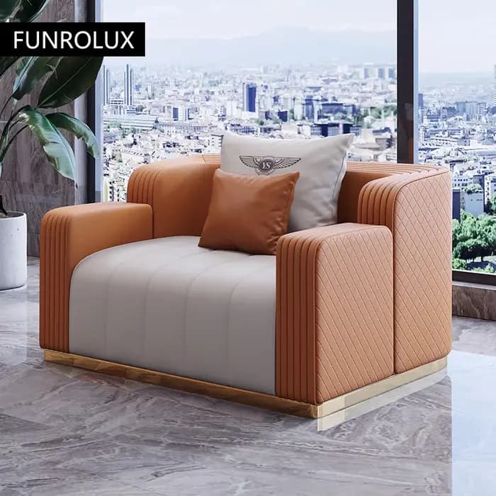 Combinaison de canapé en cuir de luxe léger