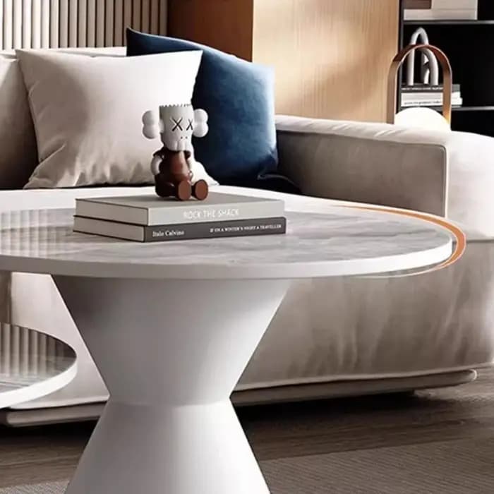 Table basse ronde en marbre pour salon