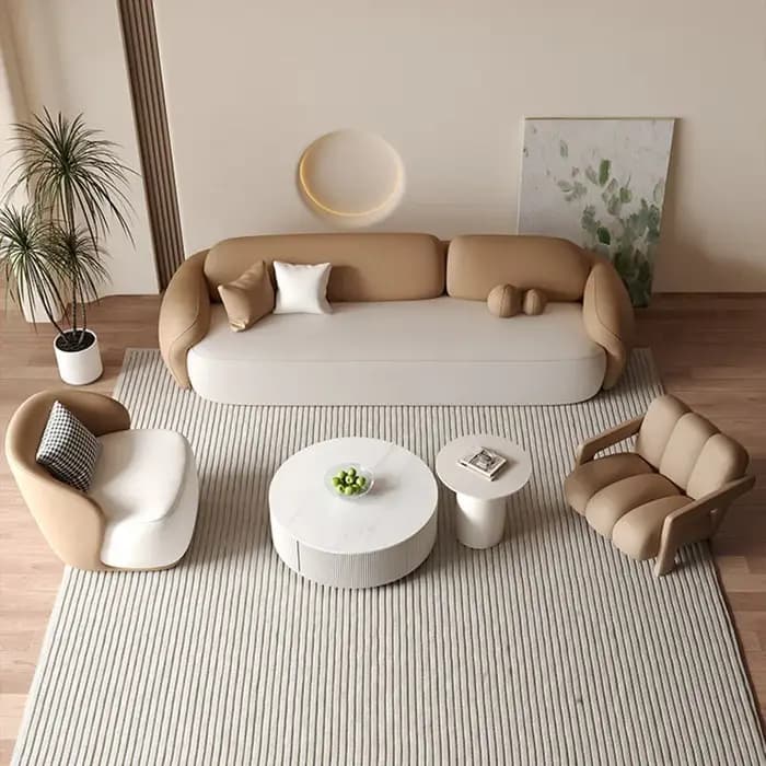 Canapés de salon minimalistes en cuir