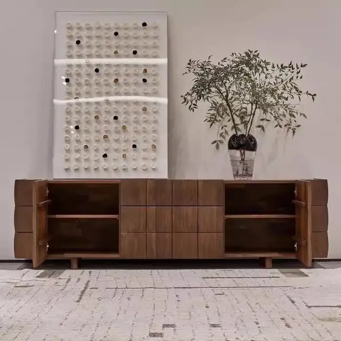 Design marron décoration meuble Tv bois Vintage