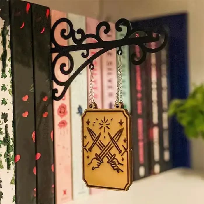 Panneau de séparation de livre en fer et bois