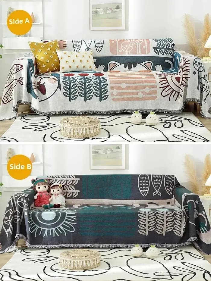 Housse de canapé coussin réversible Double face antidérapante