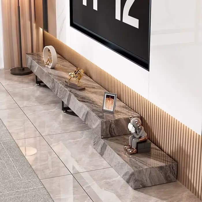Meuble Tv De luxe italien ardoise rétractable à la mode salon