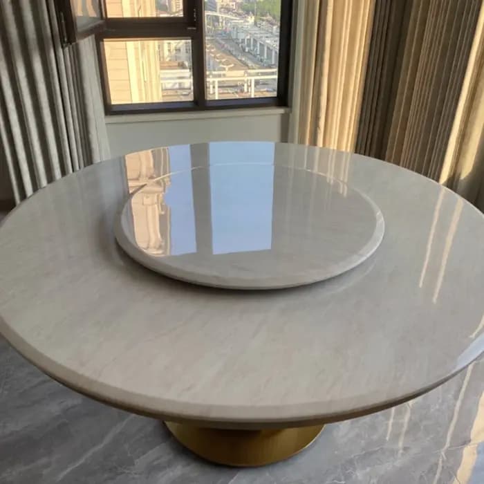 Nouvelle table à manger en marbre de luxe léger, table à manger ronde moderne haut de gamme, ensemble de 6 chaises, tables de cuisine, meubles pour la maison
