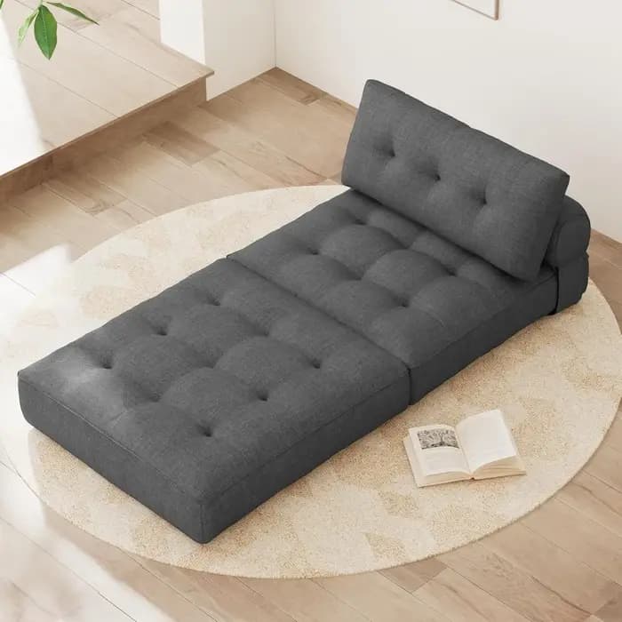 Chaise-lit pliante, chaise convertible 3 en 1 avec oreiller, chaise futon pliable pour salon, person
