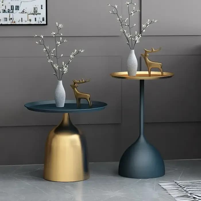 Petite Table Basse Nordique Créative de Luxe, Table d'Angle Simple en Fer Forgé, Table de oral et de