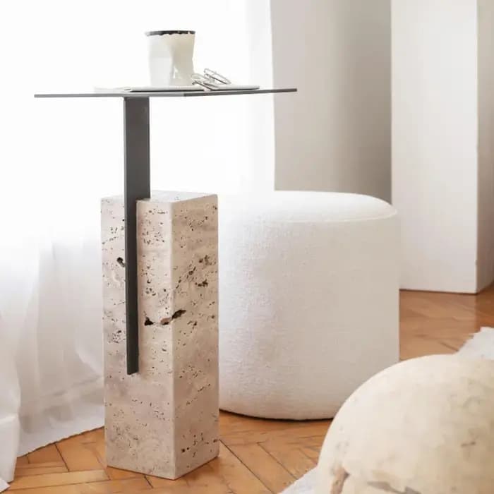 Table d'appoint industrielle pour couloir et salon
