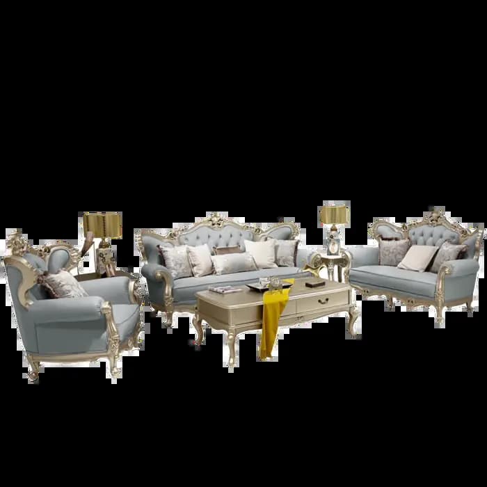 Canapé de salon de luxe européen en cuir véritable