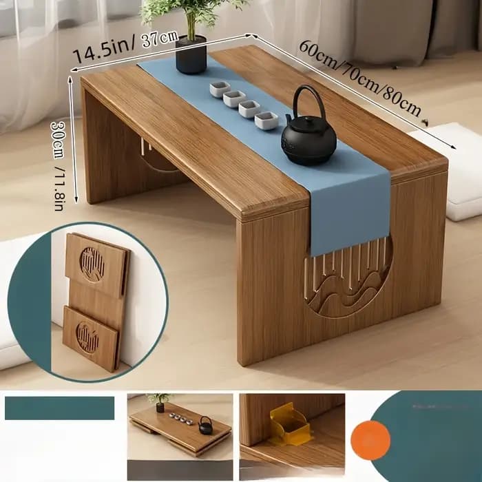 Table pliante polyvalente en bambou – Style japonais